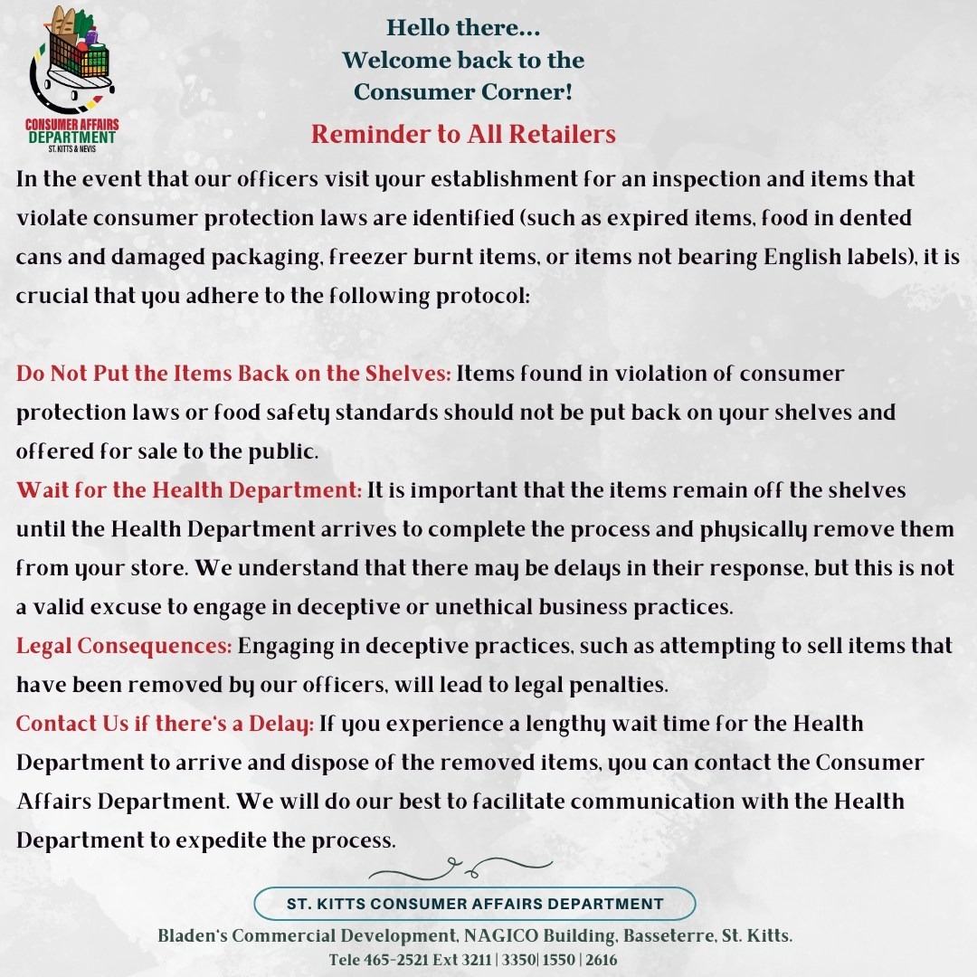 Reminder to Retailers